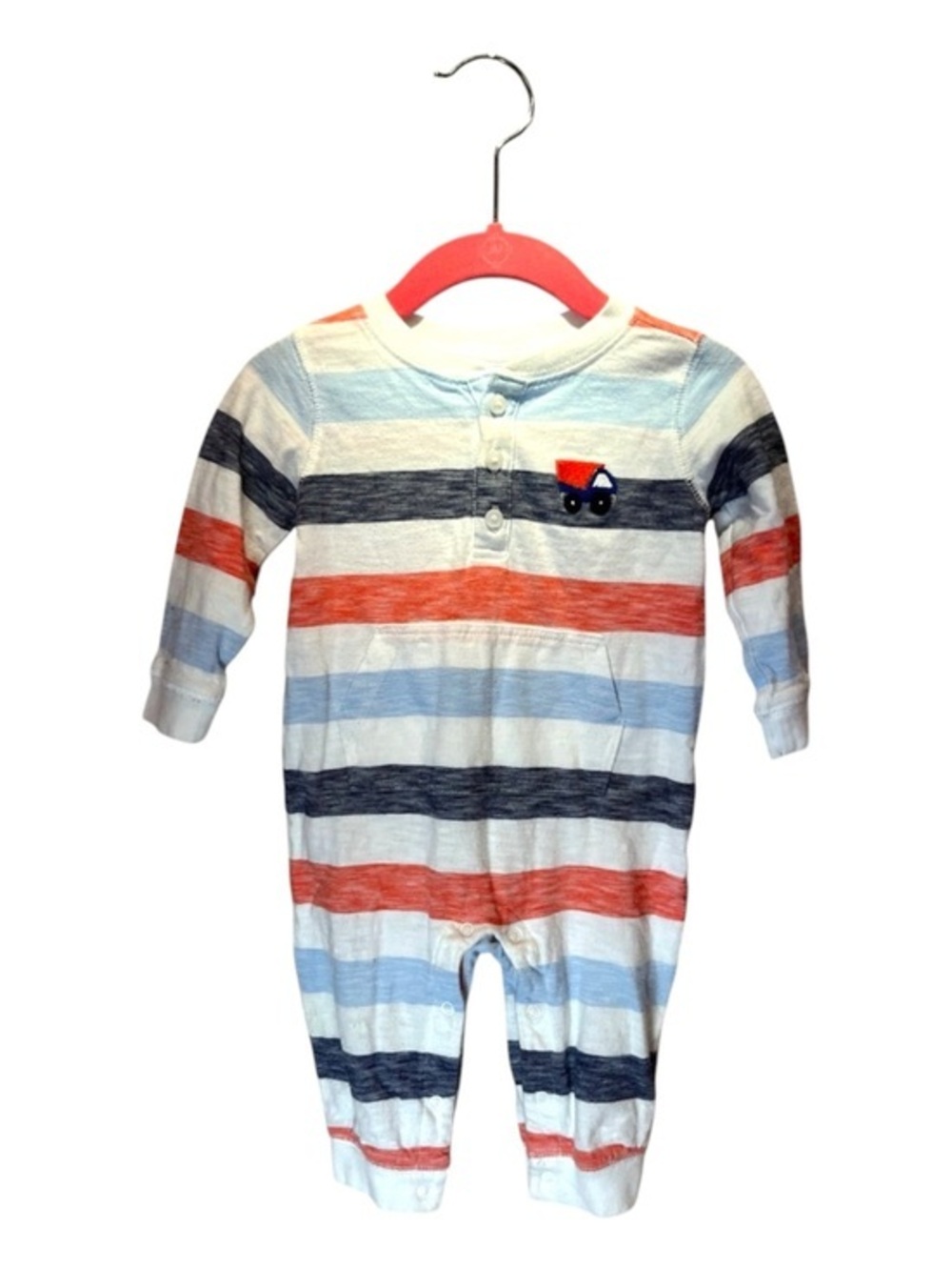 Gymboree Baby Boy’s Striped Cotton Jumper One Piece Size 6-12 Months Dump Truck